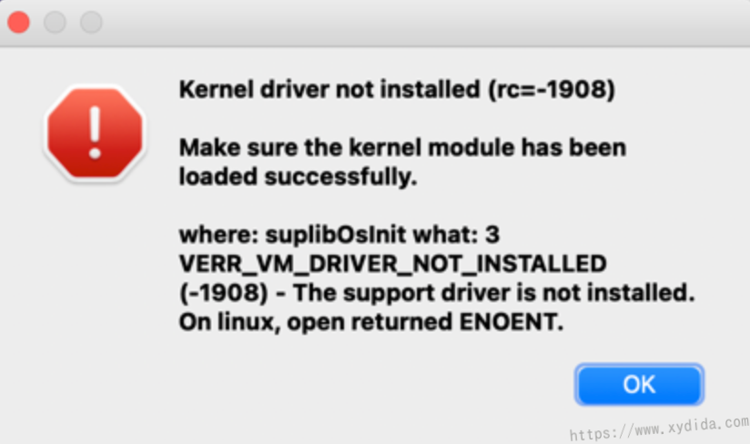 kernel driver not installed