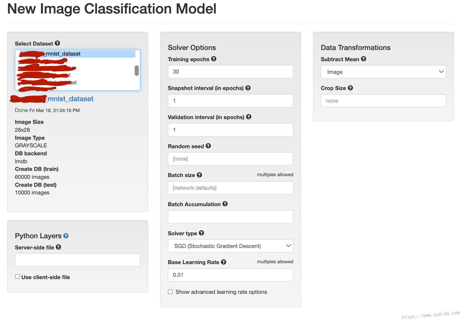 choose dataset